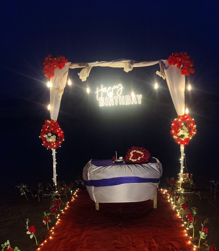 Illuminated Coastal Canopy Arch Mandarmani