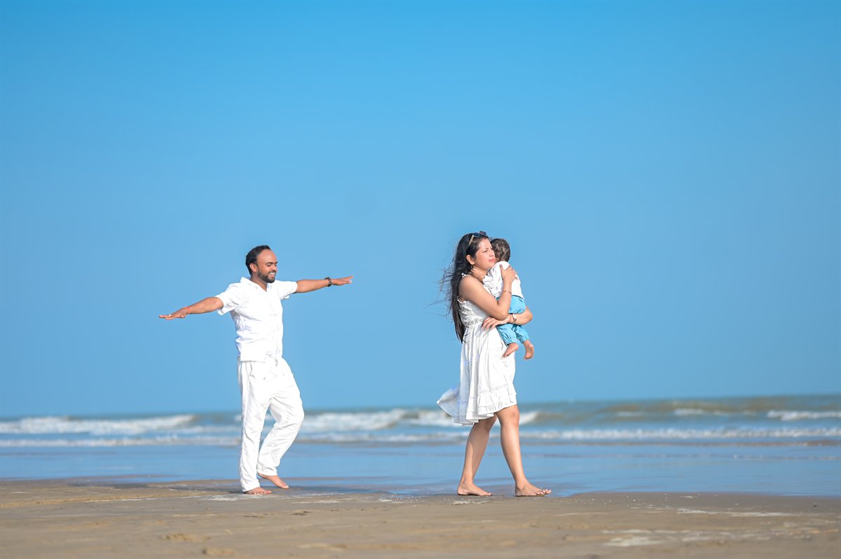 Carefree Family Beach Stroll Mandarmani