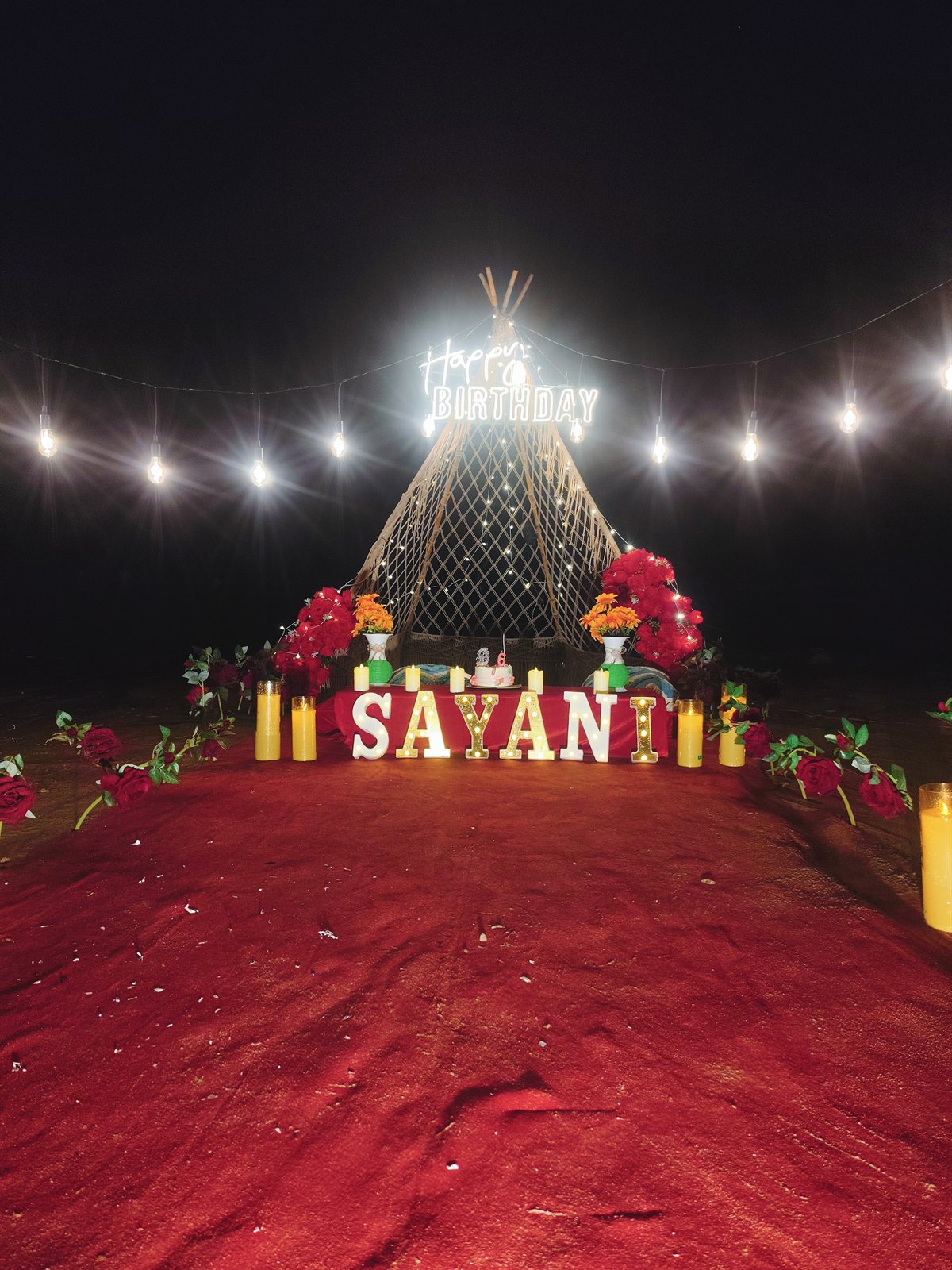 Seaside Red Carpet Canopy Arch Mandarmani